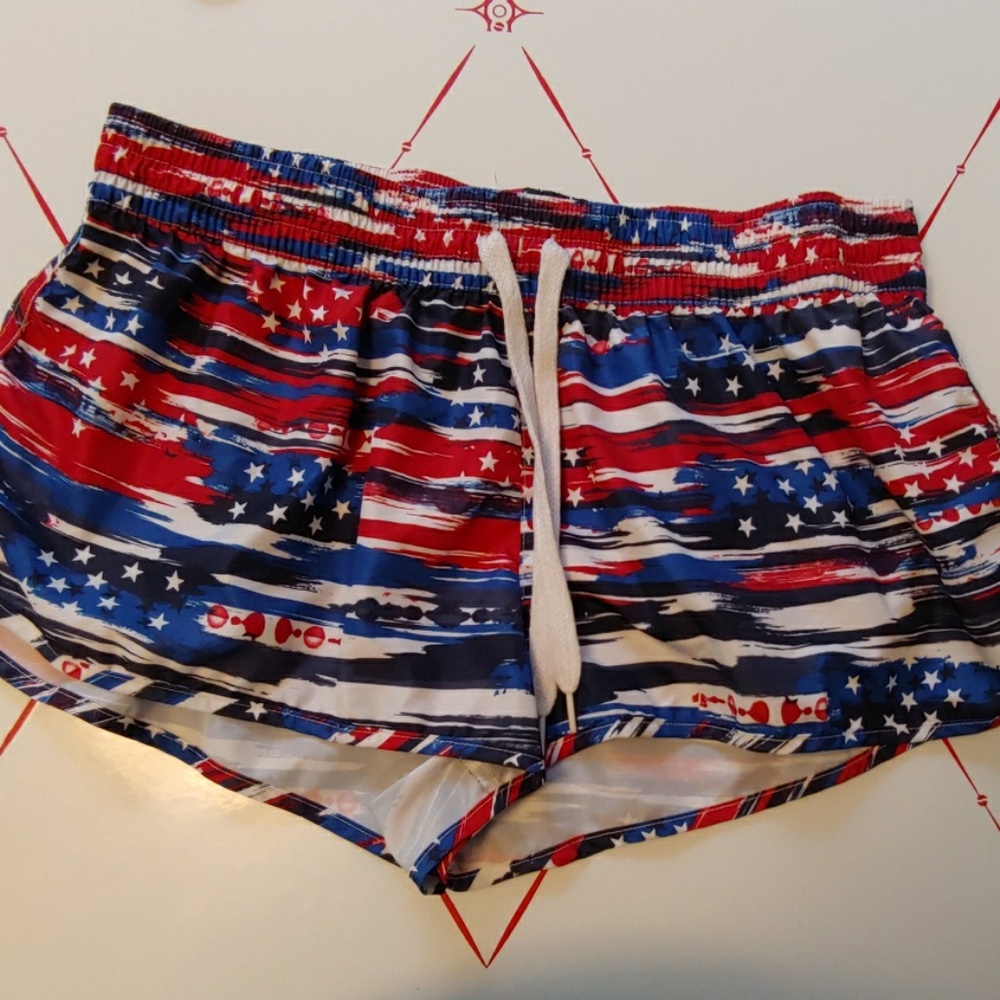 Patriotic swim cover up shorts NWOT